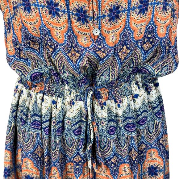 Lucky Brand X-Large Blouson Dress Geometric Sleeveless Round Neck Lined Multi - Picture 3 of 9